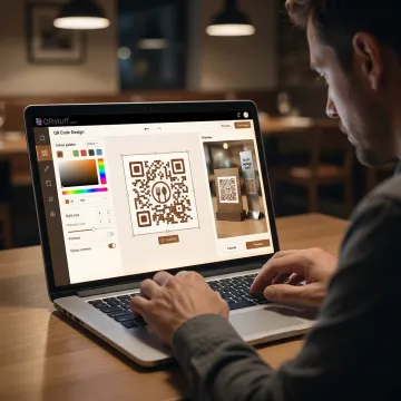 Restaurant manager creating a QR menu