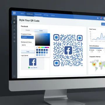 Creating a Facebook QR code in an online dashboard