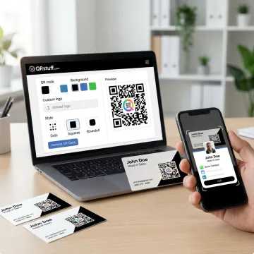 Business card QR code creation process