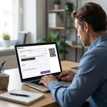 User creating a calendar event QR code