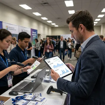 Event staff using QR code check-in dashboard