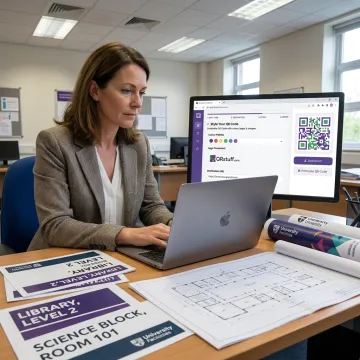 Campus wayfinding QR code setup process