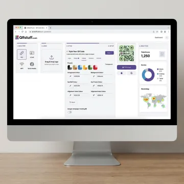 QR code customization workflow on screen