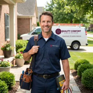 Emergency HVAC technician responding to urgent heating and cooling repair call