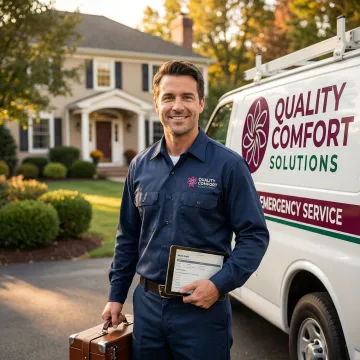 Emergency HVAC technician responding to urgent call in Hastings-on-Hudson