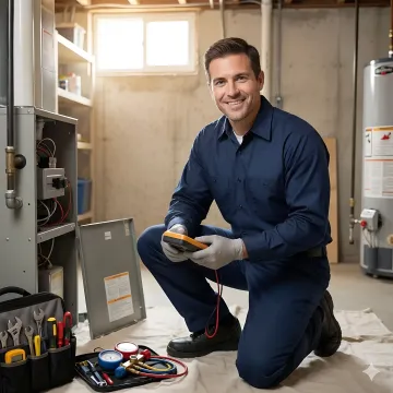 Emergency HVAC technician responding to urgent heating and cooling repair call