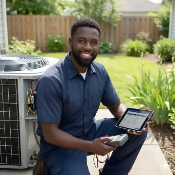 HVAC repair technician providing professional service