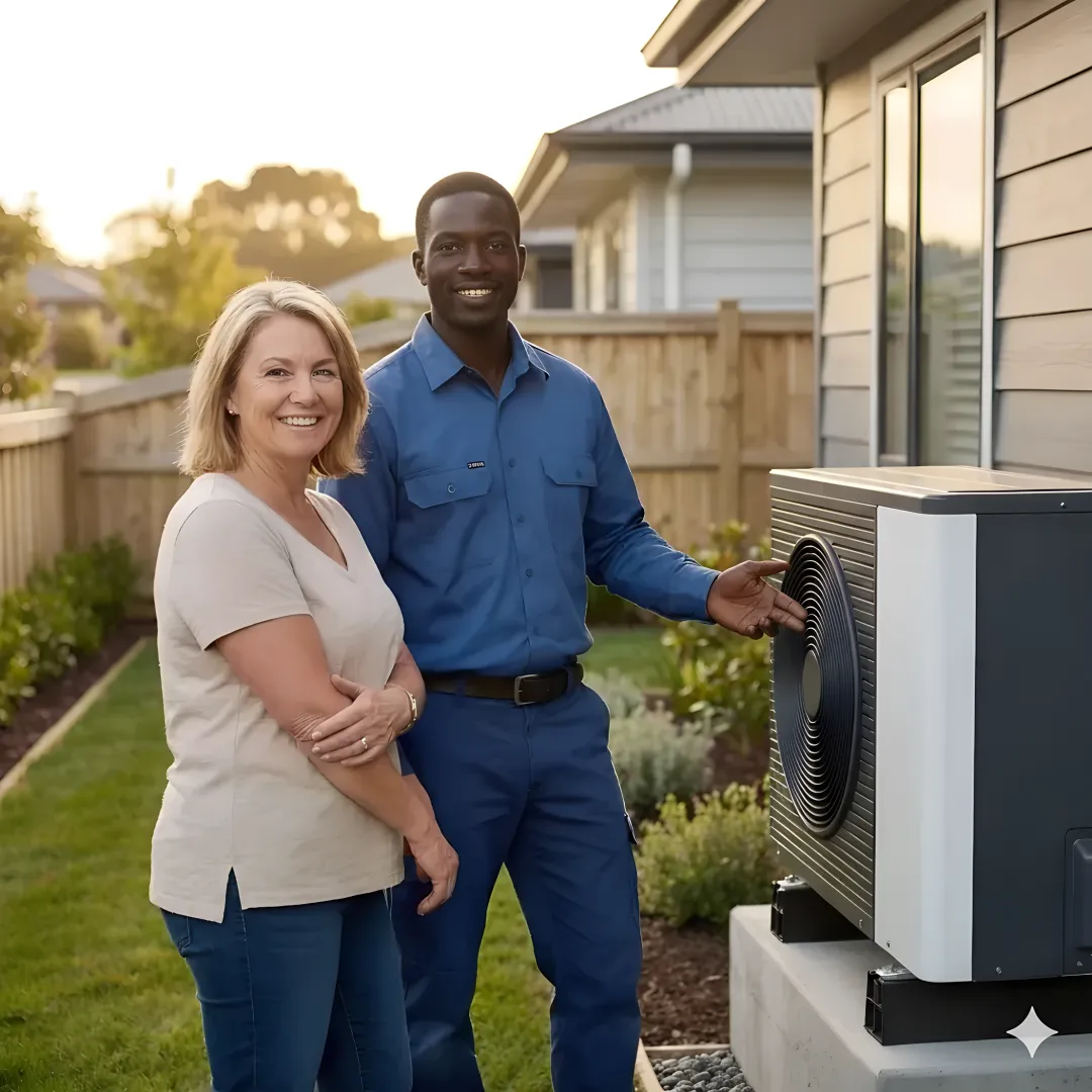 Energy-efficient heat pump system providing year-round comfort