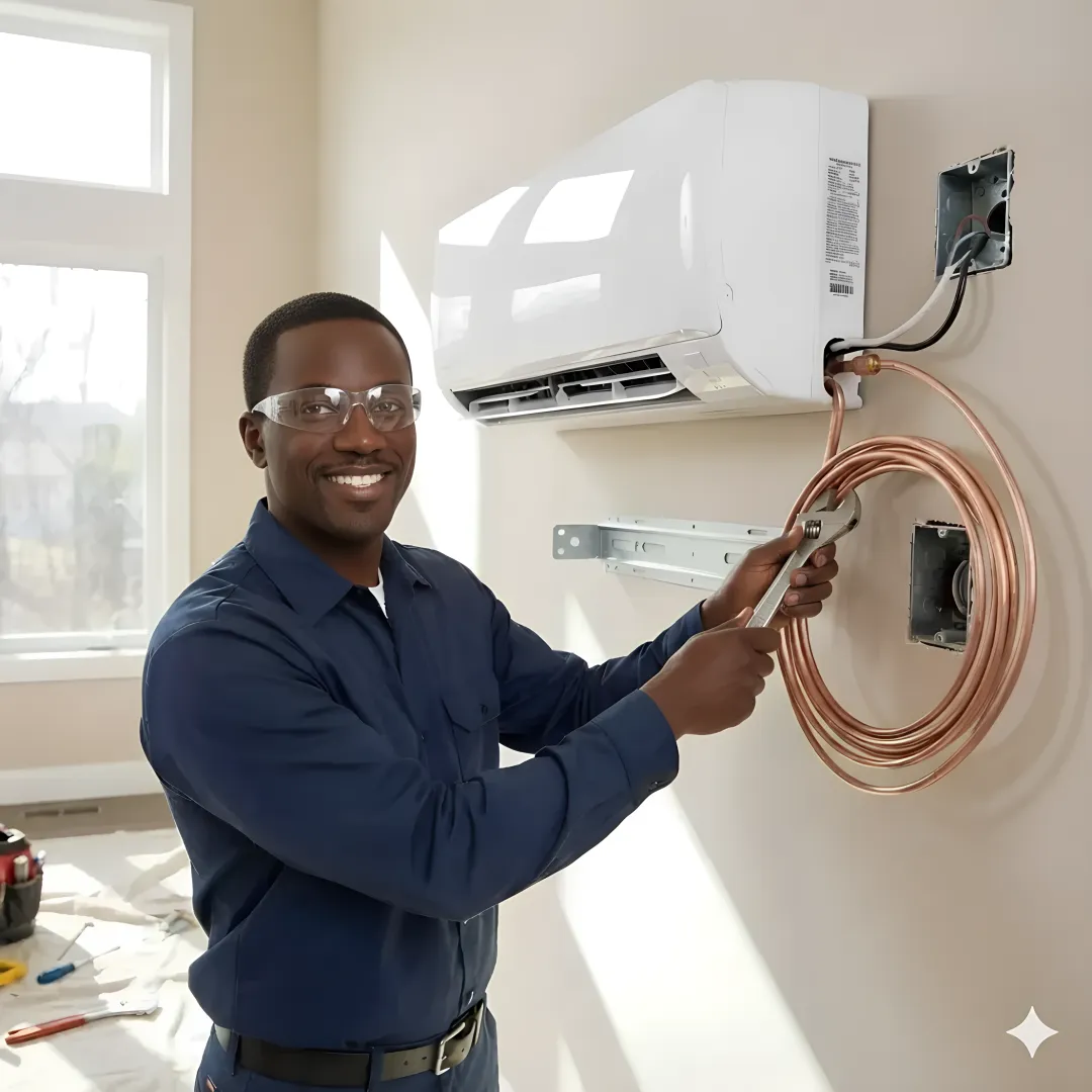 Mini split installation process in residential setting
