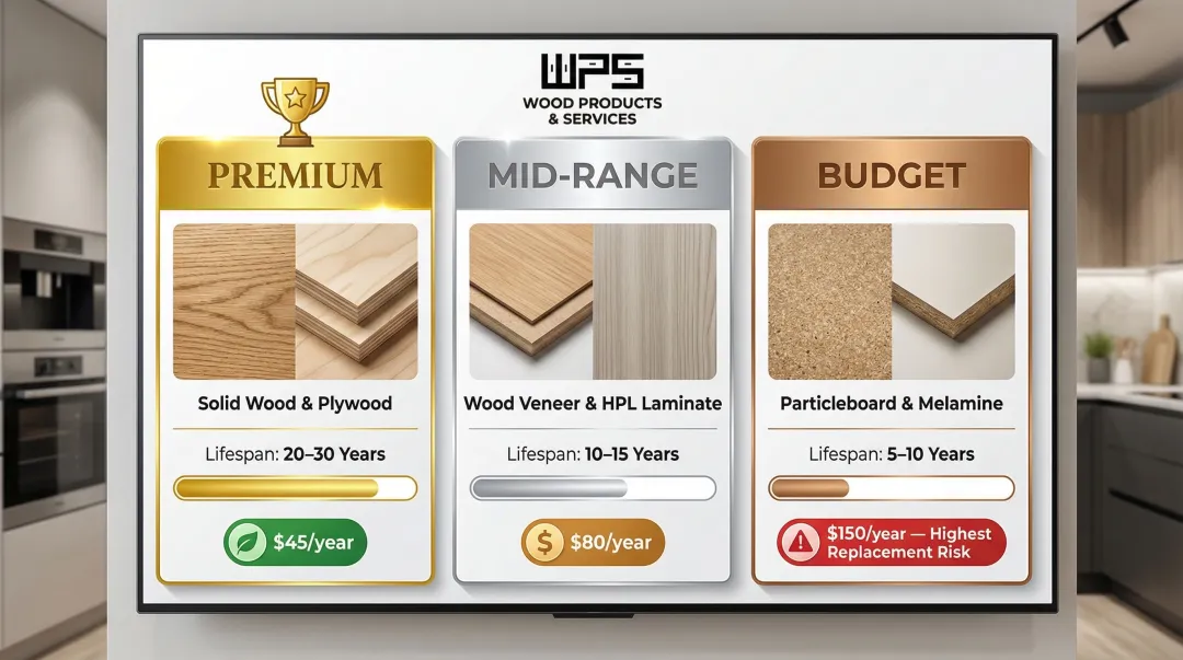 Three-tier cabinet material budget comparison lifespan and cost per year