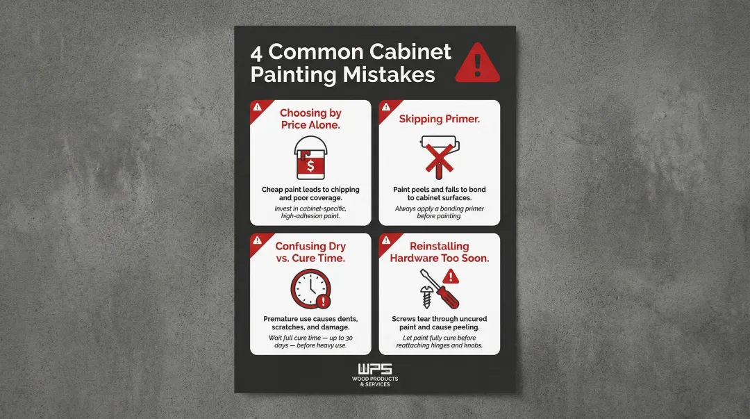 Four common cabinet painting mistakes and consequences with prevention tips