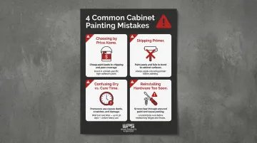 Four common cabinet painting mistakes and consequences with prevention tips