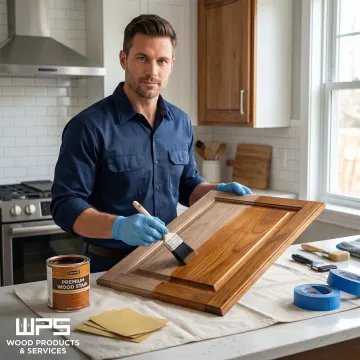Professional cabinet refinishing work in Coopersburg kitchen showing transformation