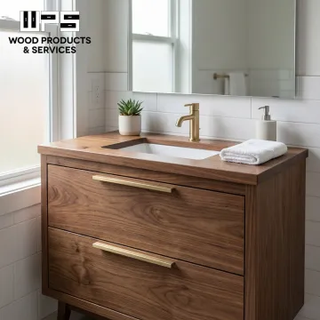 Custom 42-inch bathroom vanity with integrated sink in modern Macungie home