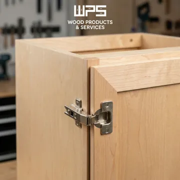 Close-up of moisture-resistant corner bathroom cabinet construction details