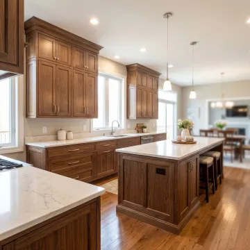 Custom kitchen cabinets installed in a modern home kitchen