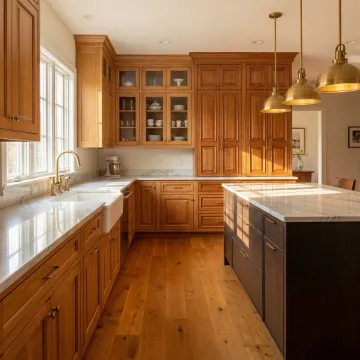 Custom kitchen cabinet door styles and designs displayed in a modern kitchen