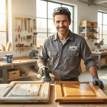 Step-by-step kitchen cabinet refinishing process from sanding to final finish