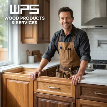 Custom hardwood cabinets installed in a renovated kitchen