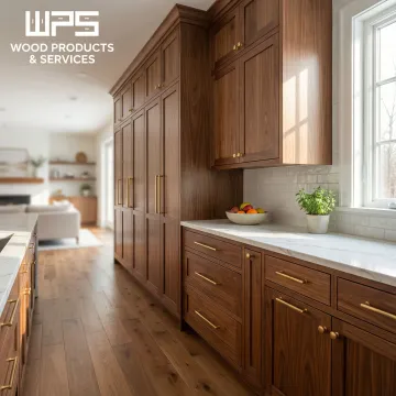 Custom designed kitchen cabinetry with hardwood finish and soft-close hardware