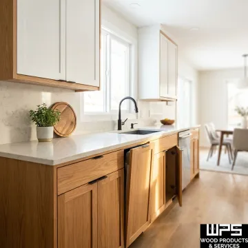 In-stock plywood kitchen cabinets with hardwood face frames and soft-close hardware