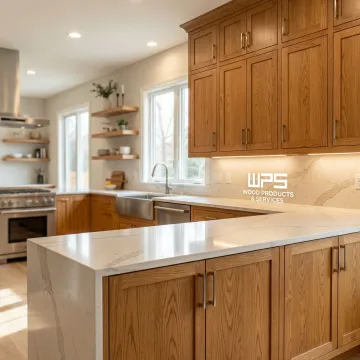 Custom kitchen cabinets installed by professional cabinet contractors during a kitchen remodel