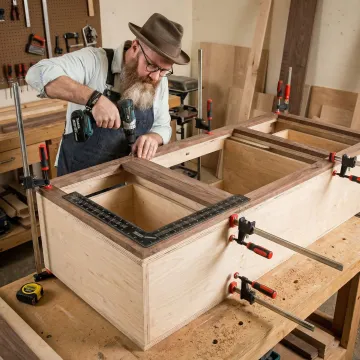 Craftsman building custom 60 inch bathroom vanity cabinet