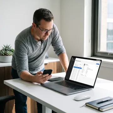 IT administrator managing mobile devices from a dashboard