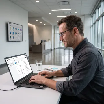 Digital signage display managed from a Windows device dashboard