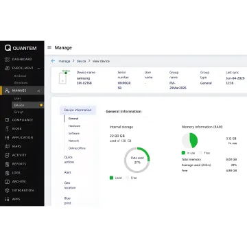 Remote device monitoring dashboard on laptop