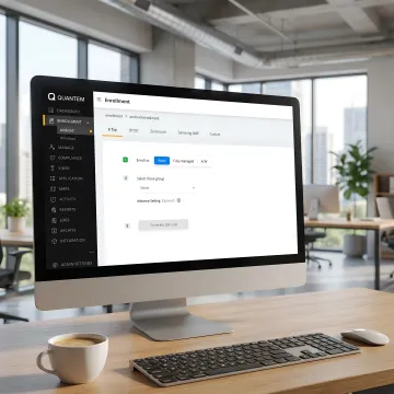 IT team reviewing automated enrollment workflow
