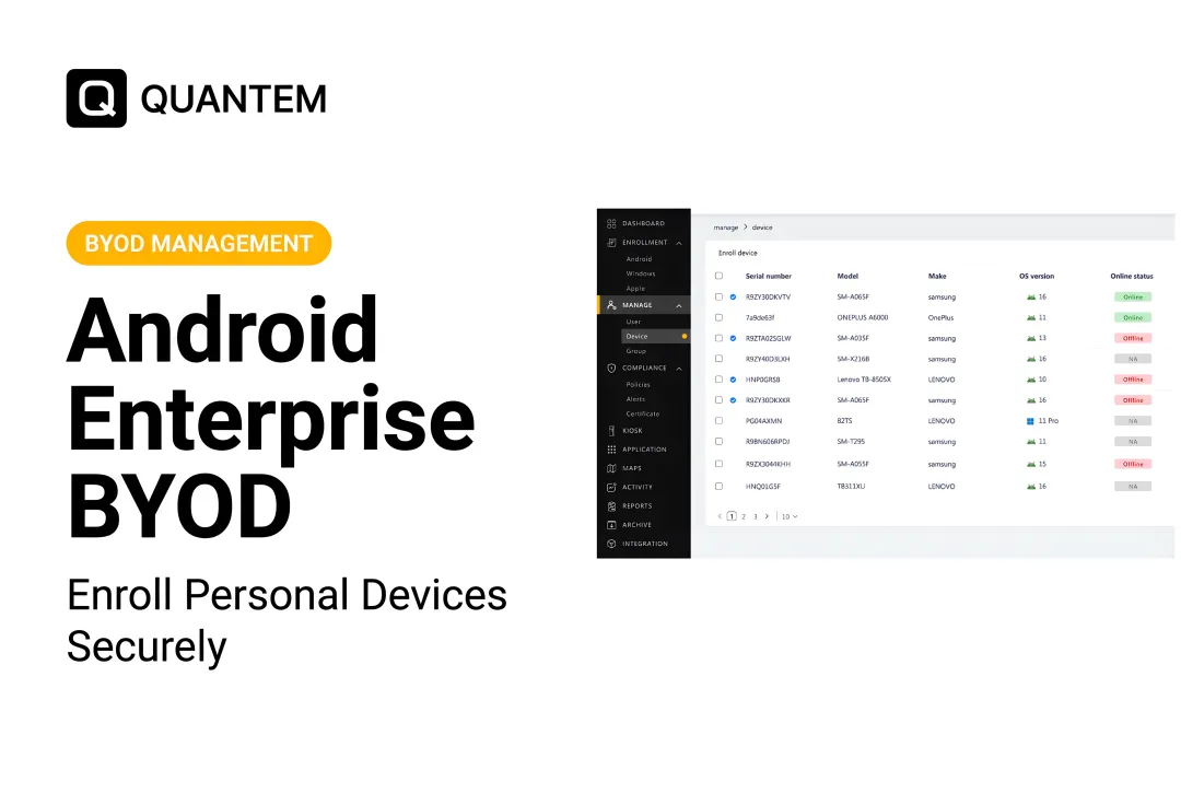 Android Enterprise BYOD: Enroll Personal Devices Securely