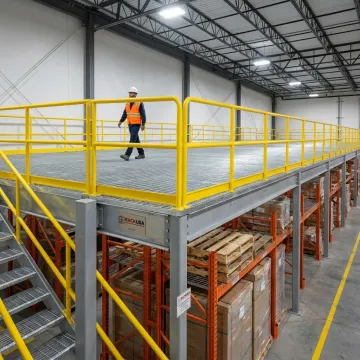 Engineered mezzanine decking in warehouse