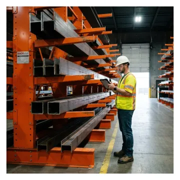 Engineered cantilever rack layout in warehouse
