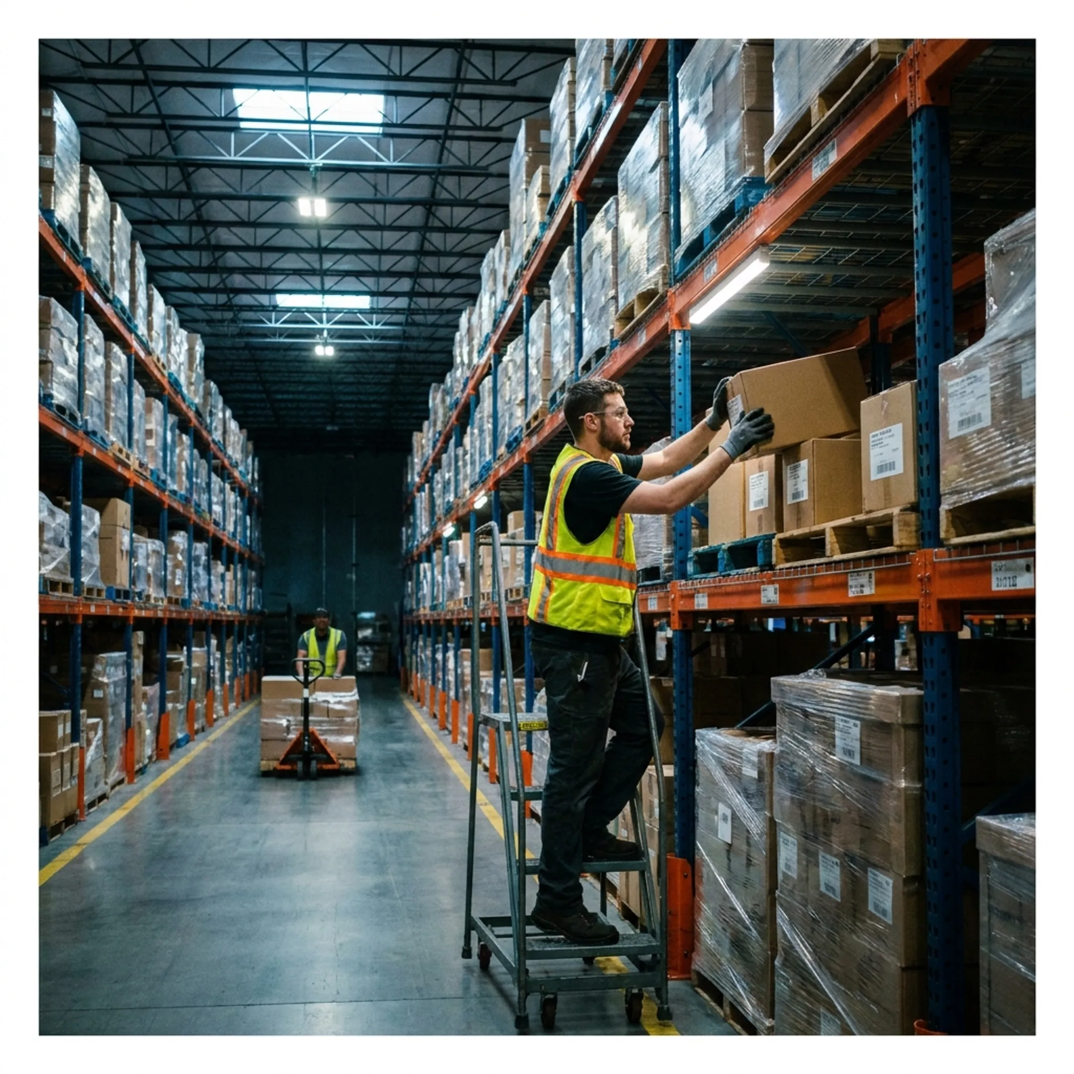 E-commerce distribution pallet racks