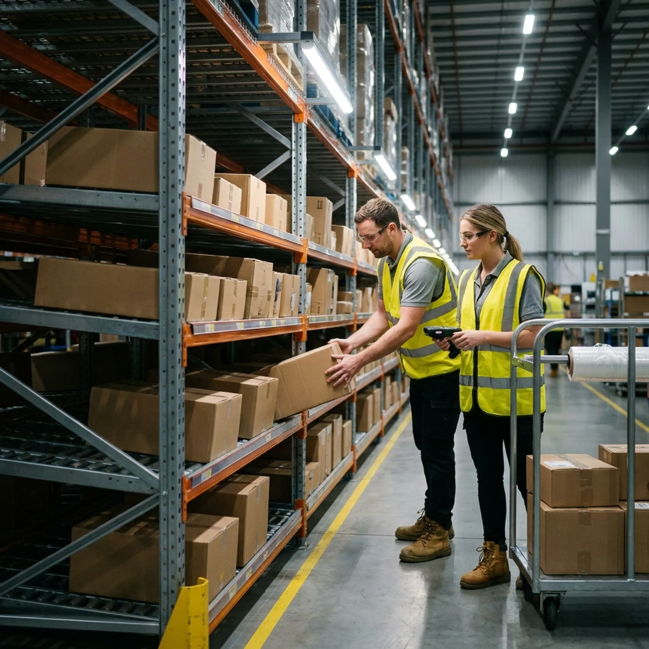 E-commerce and distribution carton-flow racking