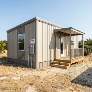 Modern tiny home exterior in Texas