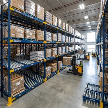 Pallet live storage racking in warehouse