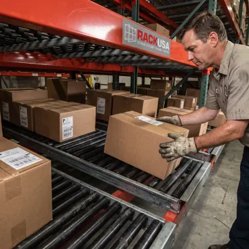 Engineered carton-flow picking rack system in a warehouse