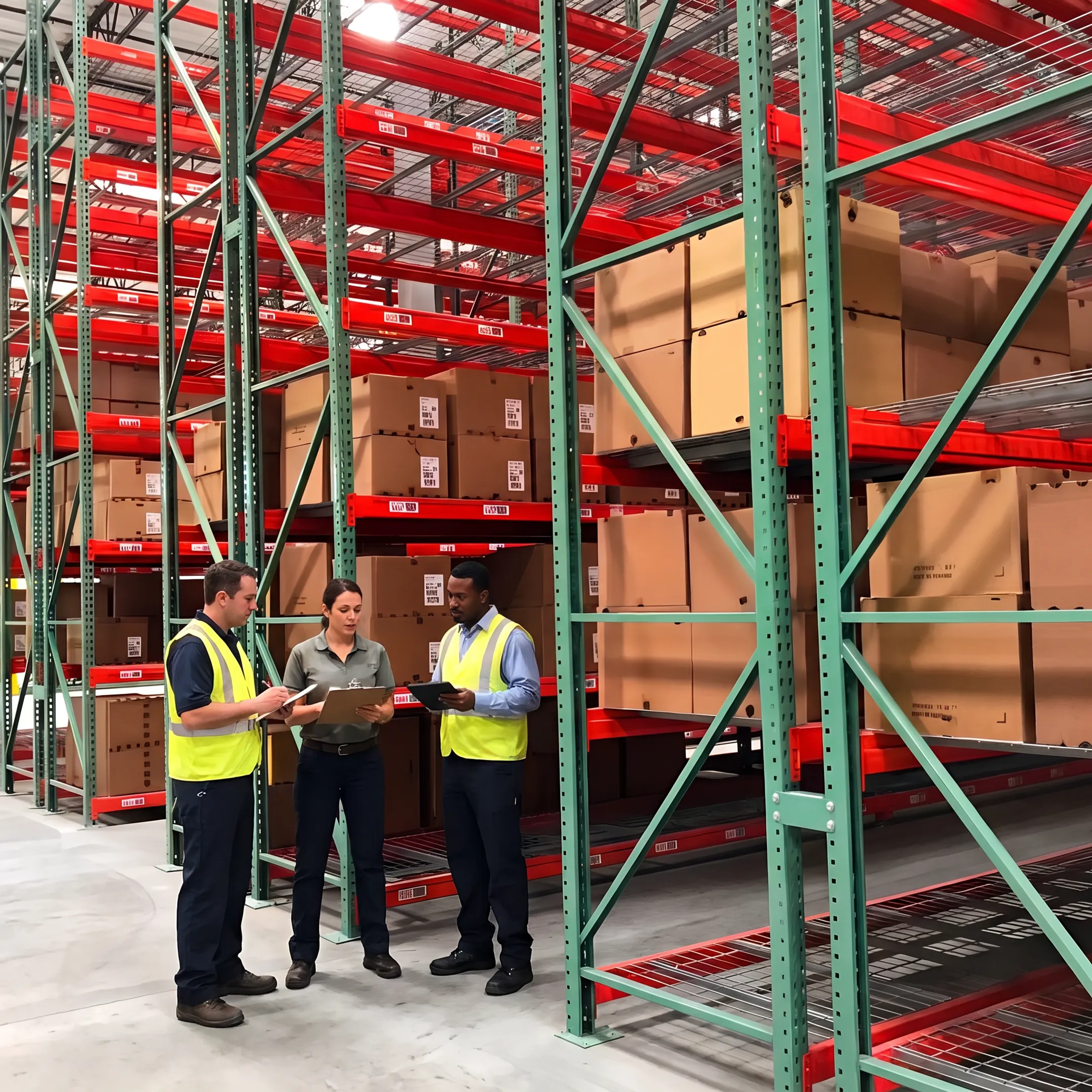 Engineered warehouse pallet racking system