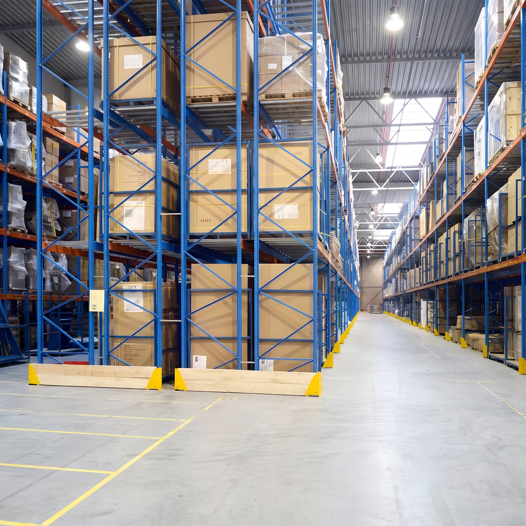 Industrial pallet racking and shelving inside a San Diego warehouse