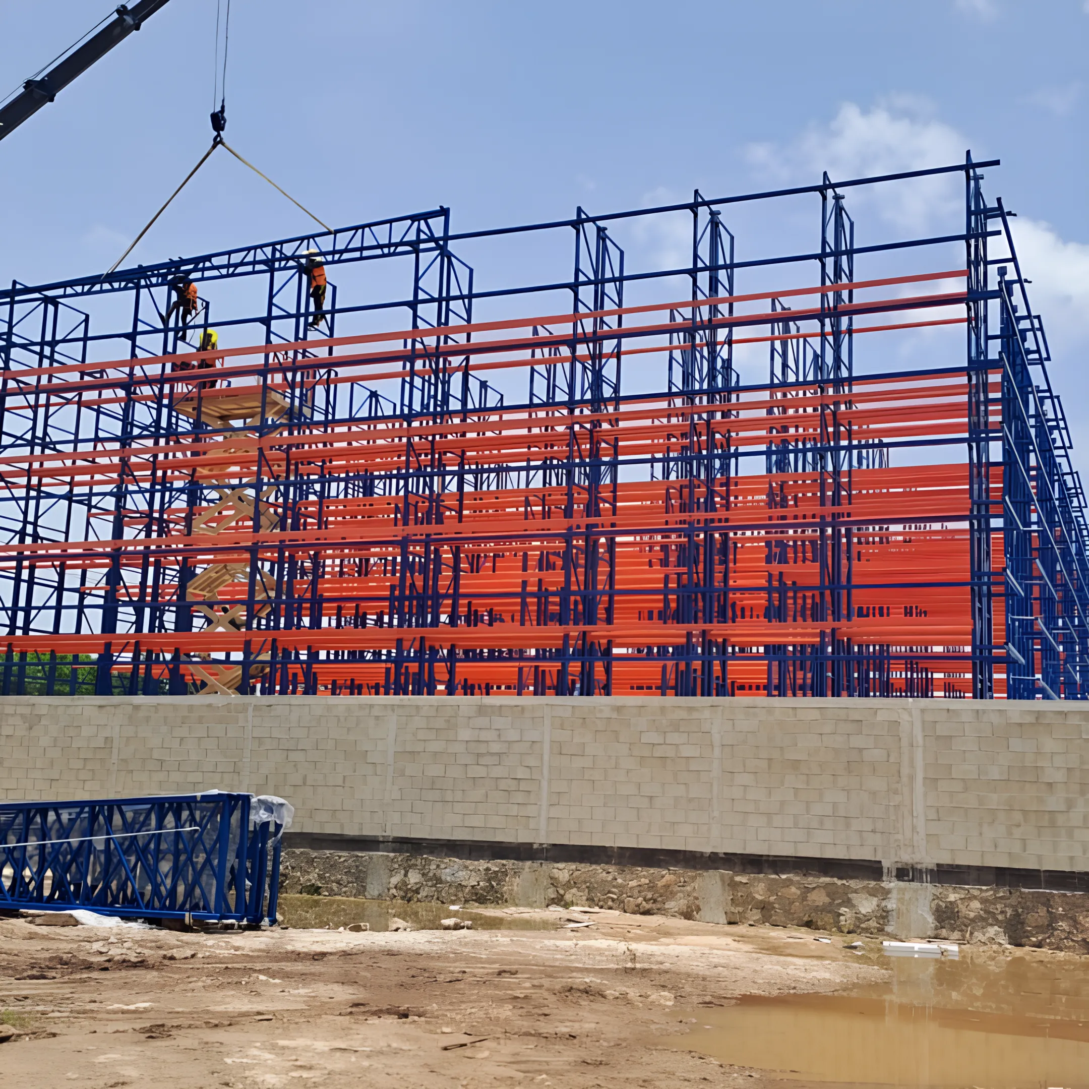 Warehouse planner examining engineered racking layout