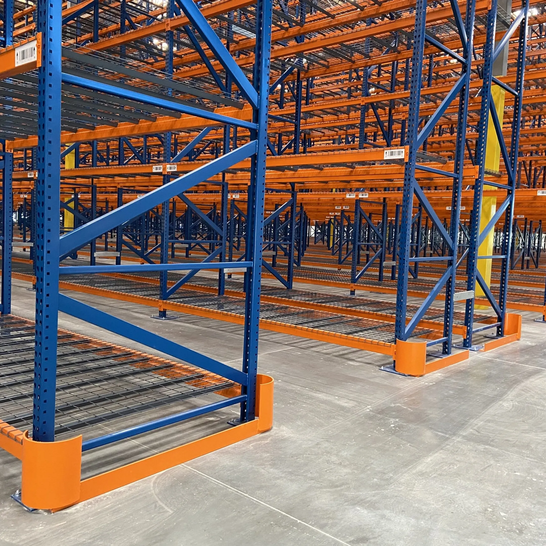 Engineer reviewing warehouse pallet rack layout