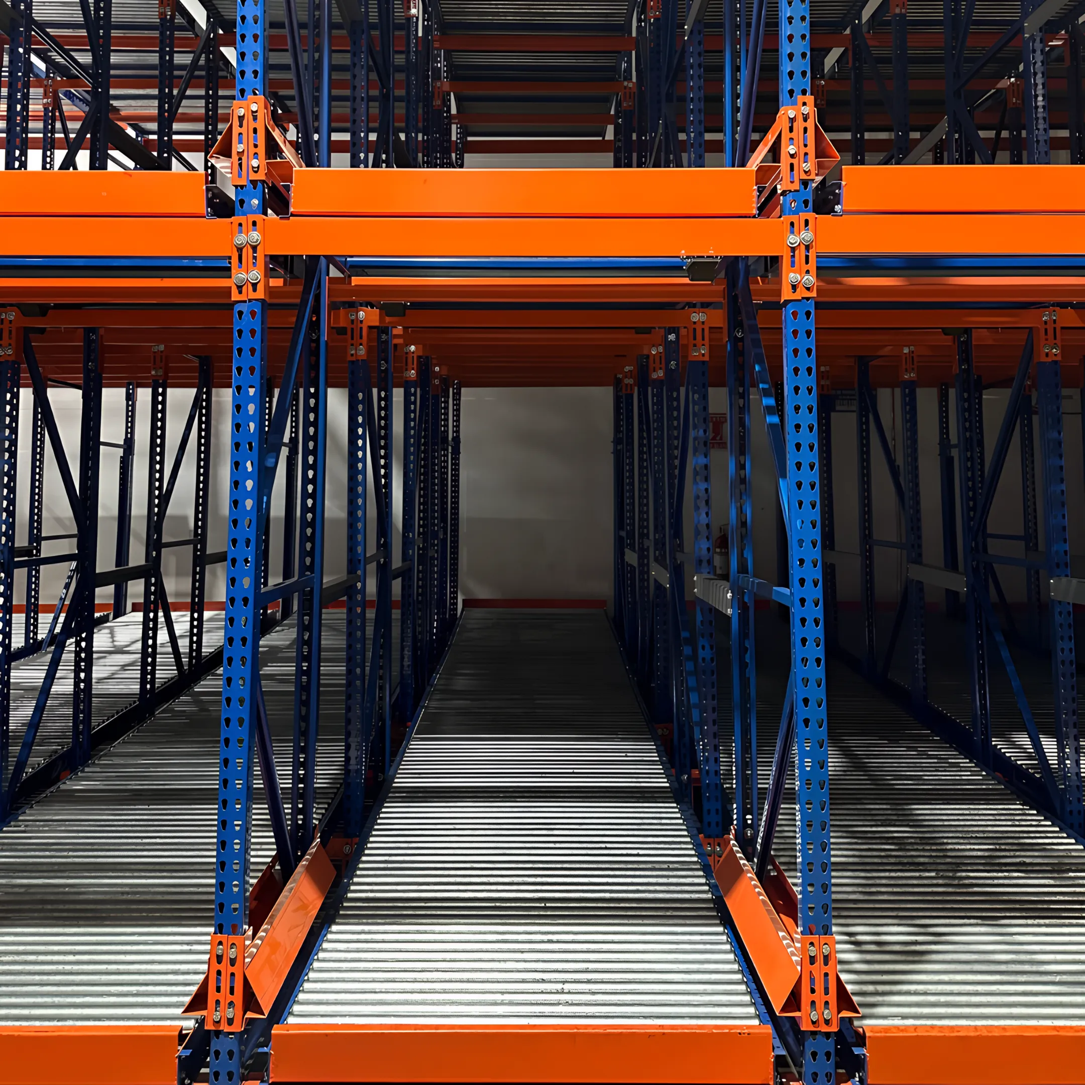 Pallet live storage racking in warehouse