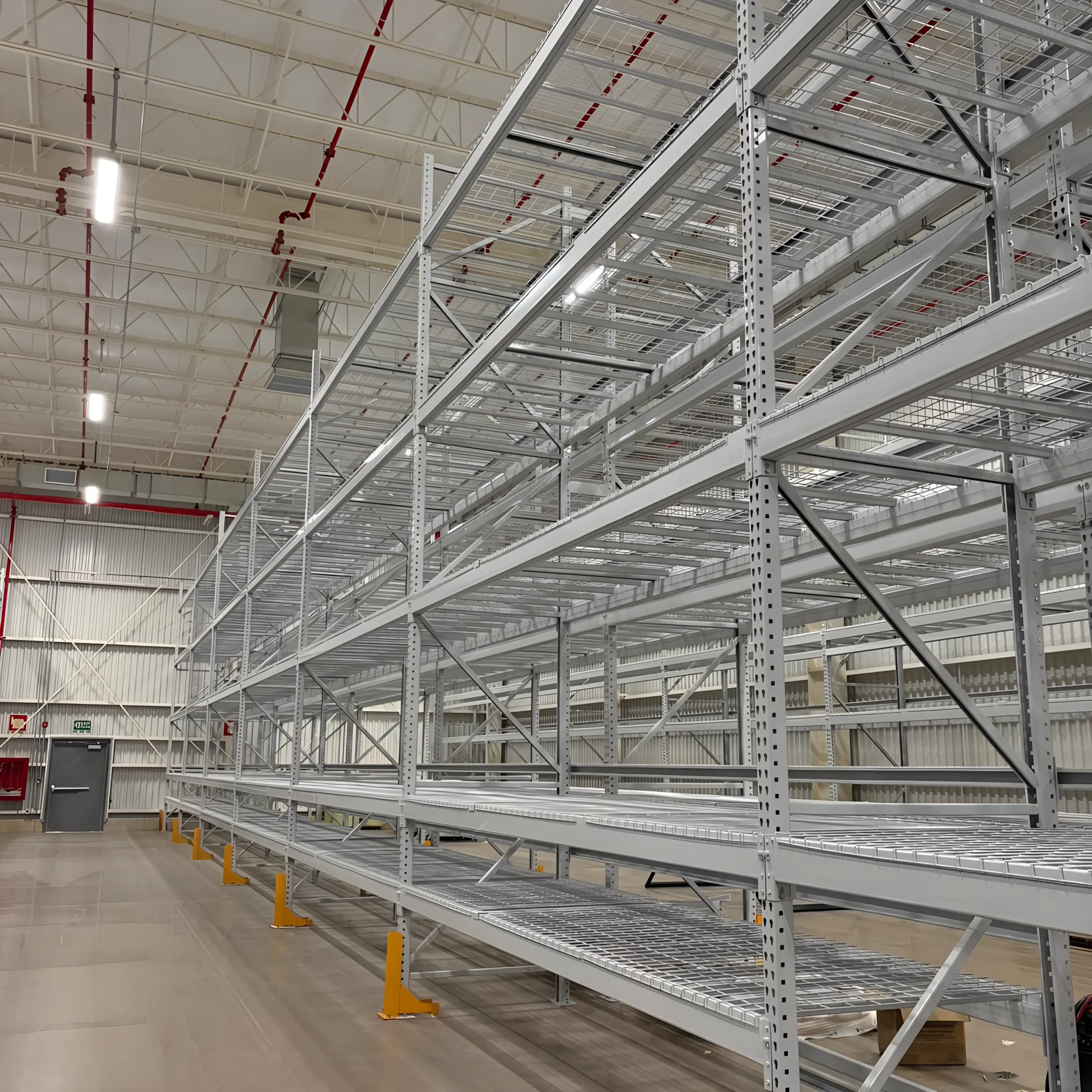 Engineer reviewing a custom warehouse rack layout