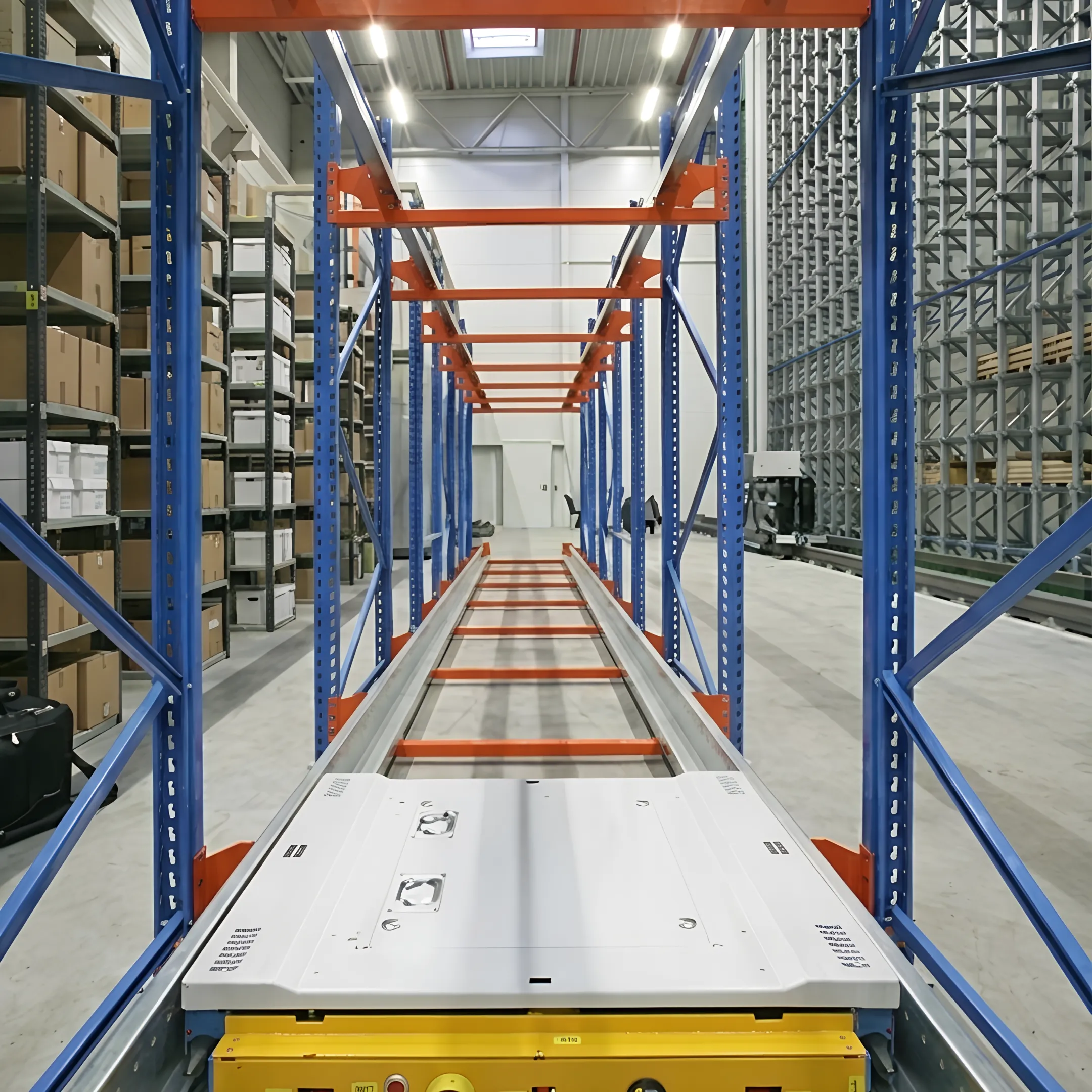 Warehouse professional monitoring pallet shuttle storage lanes