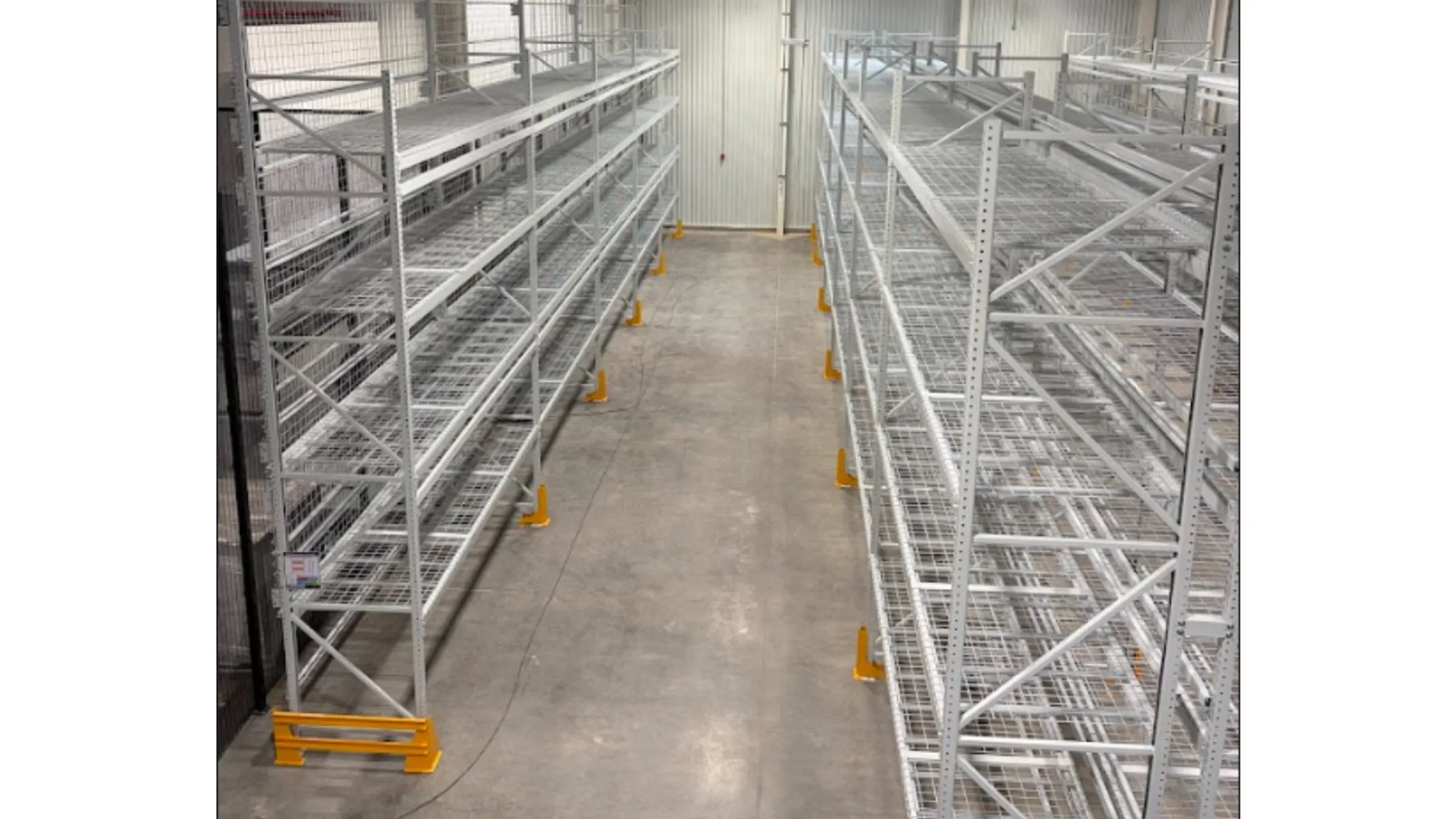 Warehouse safety inspector checking pallet racking anchor and structural integrity