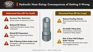 Undersized versus oversized oil cooler hose failure consequences side-by-side comparison