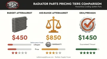 Three-tier oil cooler parts pricing comparison budget mid-range OEM