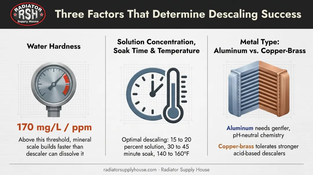 Three key factors affecting radiator calcium cleaning results comparison